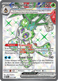 Carte Pokémon Ultra rare Momartik ex 217/182 de la série Faille Paradoxe