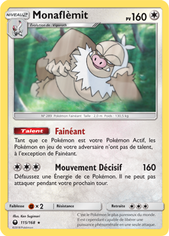 Carte Pokémon Holographique Rare Monaflèmit 115/168 de la série Tempête Céleste