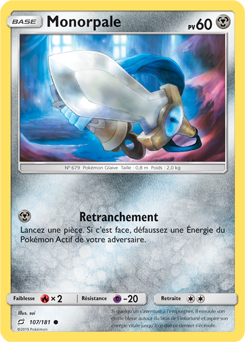 Carte Pokémon Commune Monorpale 107/181 de la série Duo de Choc