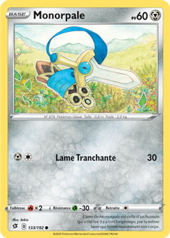 Carte Pokémon Commune Monorpale 133/192 de la série Clash des Rebelles