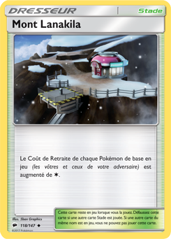 Carte Pokémon Peu commune Mont Lanakila 118/147 de la série Ombres Ardentes