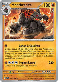 Carte Pokémon Monthracite 120/217 de la série Héros Transcendants en vente au meilleur prix