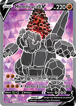 Carte Pokémon Full Art V Monthracite V 173/185 de la série Voltage Éclatant