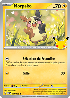 Carte Pokémon Communes Morpeko 061/128 de la série 30e Anniversaire