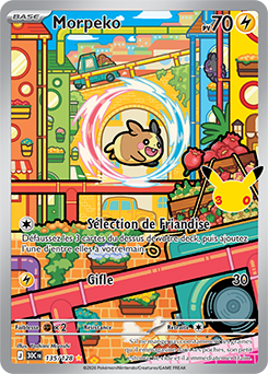Carte Pokémon Illustration rare Morpeko 135/128 de la série 30e Anniversaire