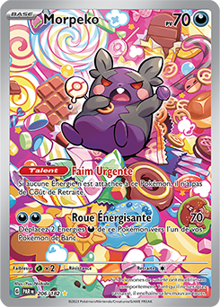 Carte Pokémon Illustration rare Morpeko 206/182 de la série Faille Paradoxe