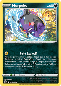 Carte Pokémon Peu commune Morpeko 116/195 de la série Tempête Argentée