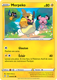 Carte Pokémon Morpeko 036/072 de la série Destinées Radieuses en vente au meilleur prix