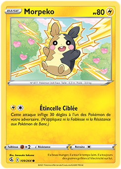 Carte Pokémon Communes Morpeko 109/264 de la série Poing de Fusion
