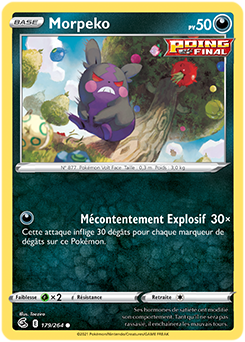 Carte Pokémon Communes Morpeko 179/264 de la série Poing de Fusion