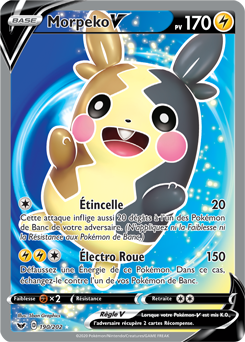 Carte Pokémon Full Art V Morpeko V 190/202 de la série Épée et Bouclier