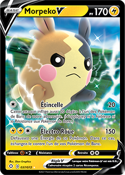 Carte Pokémon Morpeko V 037/072 de la série Destinées Radieuses en vente au meilleur prix