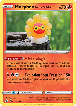 Carte Pokémon Morphéo forme Soleil 22/198 de la série Règne de Glace en vente au meilleur prix