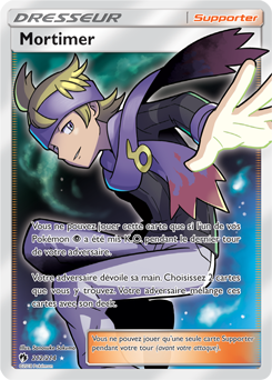 Carte Pokémon Dresseur Full Art Mortimer 212/214 de la série Tonnerre Perdu