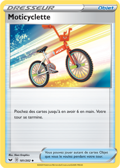 Carte Pokémon Moticyclette 181/202 de la série Épée et Bouclier en vente au meilleur prix