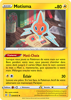 Carte Pokémon Motisma 034/072 de la série Destinées Radieuses en vente au meilleur prix