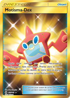 Carte Pokémon Objet Gold SL Motisma-Dex 159/149 de la série Soleil & Lune