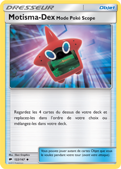 Carte Pokémon Peu commune Motisma-Dex Mode Poké Scope 122/147 de la série Ombres Ardentes