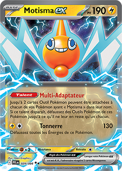 Carte Pokémon Double rare Motisma ex 29/94 de la série Flammes Fantasmagoriques