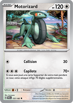 Carte Pokémon Peu commune Motorizard 157/182 de la série Faille Paradoxe