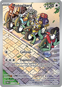 Carte Pokémon Illustration rare Motorizard 215/182 de la série Faille Paradoxe