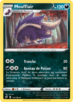 Carte Pokémon Moufflair 115/192 de la série Clash des Rebelles en vente au meilleur prix