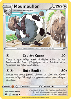 Carte Pokémon Rare Moumouflon 122/159 de la série Zénith Suprême