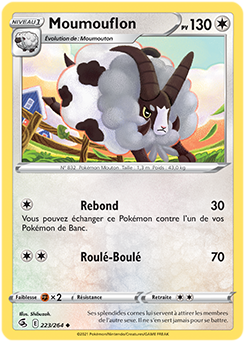 Carte Pokémon Peu commune Moumouflon 223/264 de la série Poing de Fusion