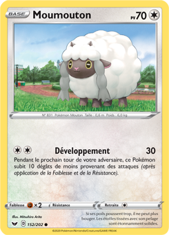 Carte Pokémon Commune Moumouton 152/202 de la série Épée et Bouclier