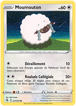 Carte Pokémon Communes Moumouton 221/264 de la série Poing de Fusion