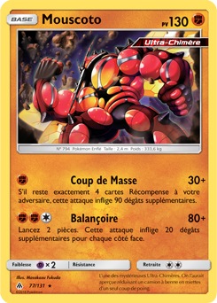 Carte Pokémon Rare Mouscoto 77/131 de la série Lumière Interdite