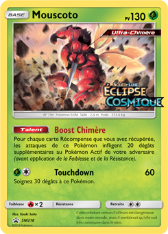 Carte Pokémon Promo Mouscoto SM218 de la série Promos Soleil et Lune