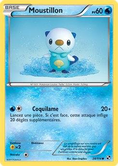 Carte Pokémon Commune Moustillon 28/114 de la série Noir & Blanc
