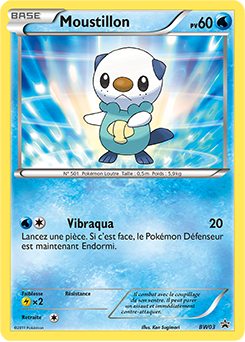 Carte Pokémon Promo Moustillon BW03 de la série Promos Noir & Blanc