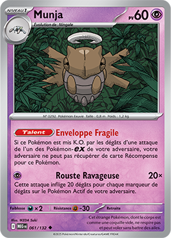 Carte Pokémon Peu commune Munja 61/132 de la série Méga-Évolution