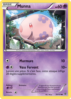 Carte Pokémon Munna 39/101 de la série Explosion Plasma en vente au meilleur prix