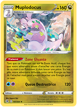 Carte Pokémon Muplodocus 197/264 de la série Poing de Fusion en vente au meilleur prix