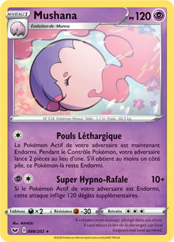 Carte Pokémon Mushana 88/202 de la série Épée et Bouclier en vente au meilleur prix