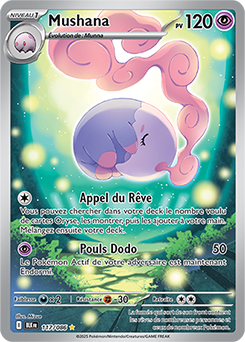 Carte Pokémon Illustration rare Mushana 117/86 de la série Foudre Noire