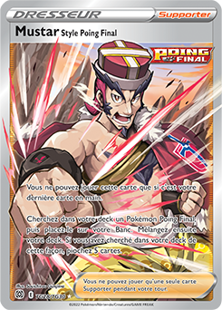 Carte Pokémon Dresseur Full Art Mustar Style Poing Final TG28/TG30 de la série Stars Étincelantes