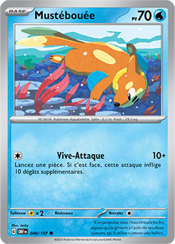 Carte Pokémon Communes Mustébouée 48/197 de la série Flammes Obsidiennes