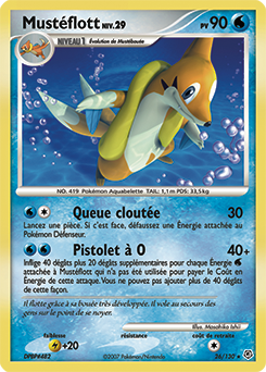 Carte Pokémon Rare Mustéflott 26/130 de la série Diamant & Perle
