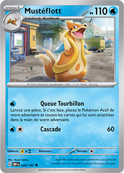 Carte Pokémon Peu commune Mustéflott 49/197 de la série Flammes Obsidiennes