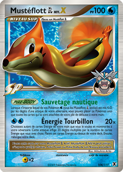 Carte Pokémon Mustéflott NIV.X 104/111 de la série Rivaux Émergents en vente au meilleur prix