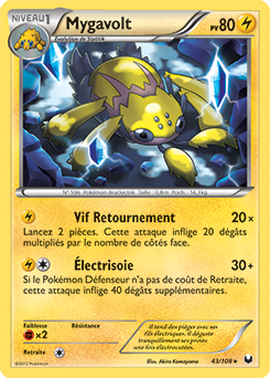 Carte Pokémon Rare Mygavolt 43/108 de la série Explorateurs Obscurs
