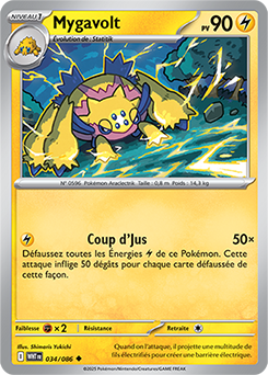 Carte Pokémon Peu commune Mygavolt 34/86 de la série Flamme Blanche