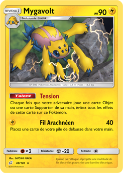 Carte Pokémon Rare Mygavolt 48/181 de la série Duo de Choc