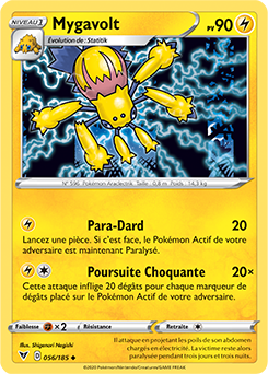 Carte Pokémon Mygavolt 056/185 de la série Voltage Éclatant en vente au meilleur prix