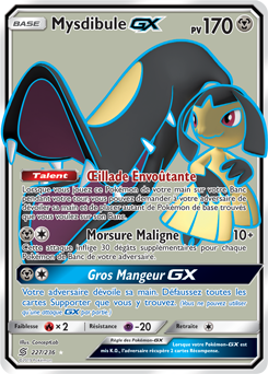 Carte Pokémon Mysdibule GX 227/236 de la série Harmonie des Esprits en vente au meilleur prix