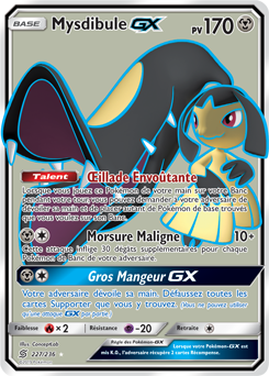 Carte Pokémon Pokémon Full Art Mysdibule GX 227/236 de la série Harmonie des Esprits